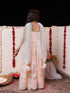 Girl's' Peach Embroidered Sequins Net Long Anarkali Dress With Dupatta